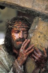 In the film, The Passion of the Christ, someone asks Jesus,'Why do you embrace your cross?'