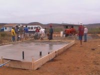 pouring concrete