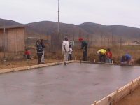 family inspects progress